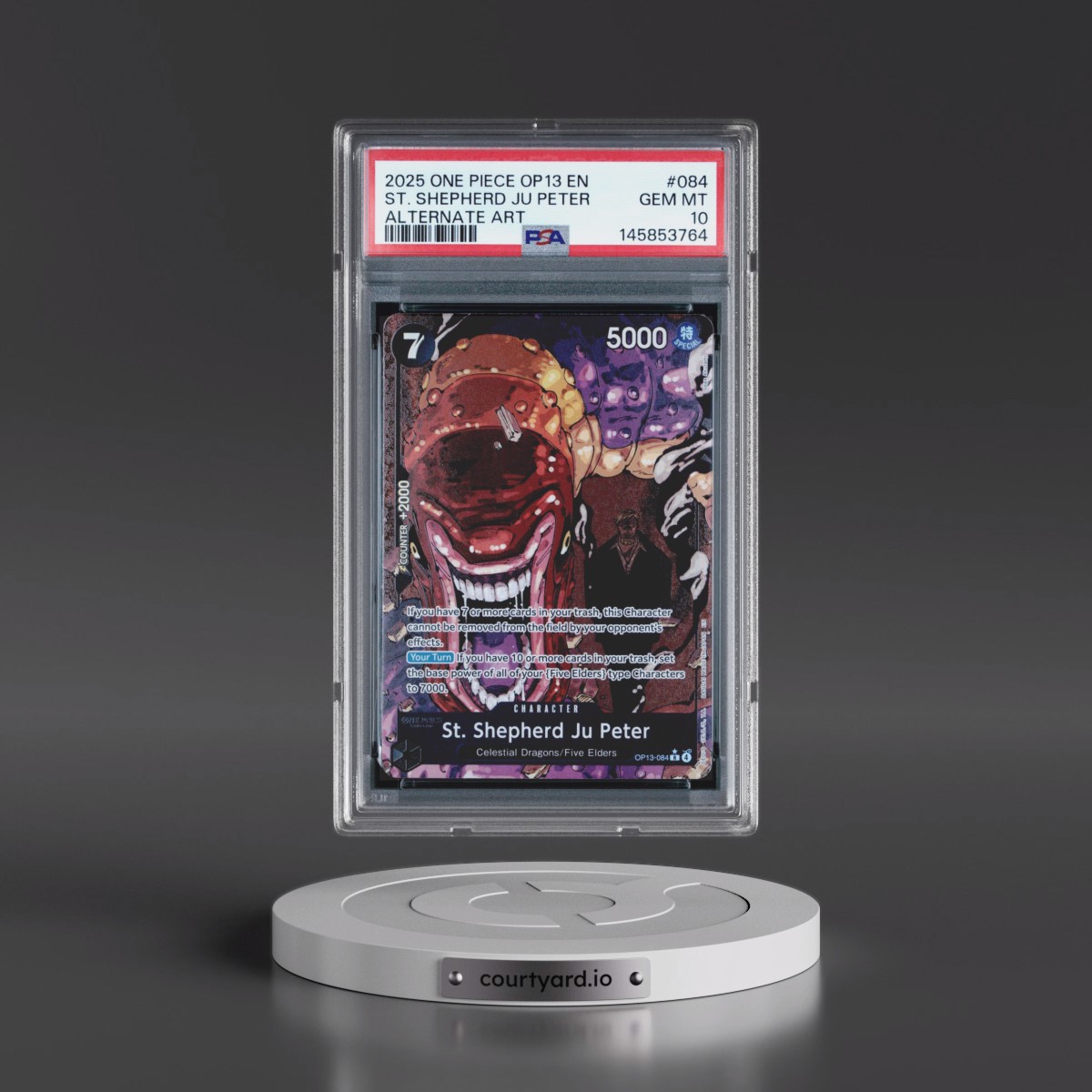 2025 One Piece OP13-Carrying on His Will #084 St. Shepherd JU Peter - Alternate Art (PSA 10 GEM MINT)