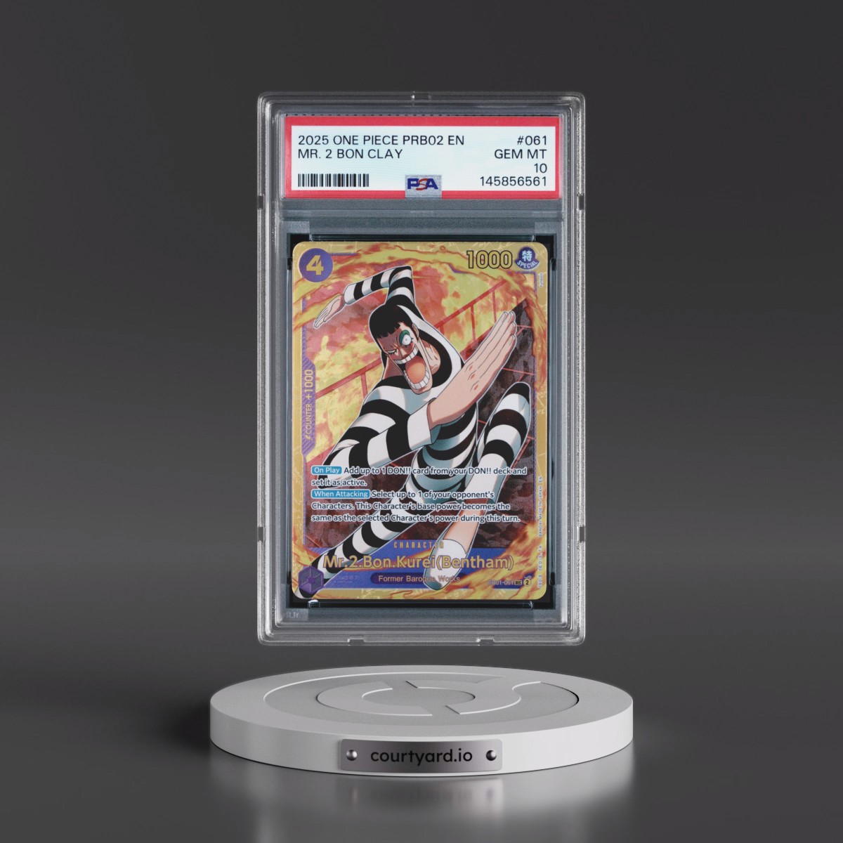 2025 One Piece PRB02-Premium Booster -One Piece Card the Best- Vol.2 #061 Mr. 2 Bon Clay (PSA 10 GEM MINT)
