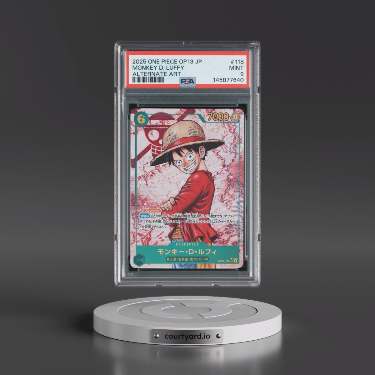 2025 One Piece Japanese OP13-Carrying on His Will #118 Monkey D. Luffy - Alternate Art (PSA 9 MINT)