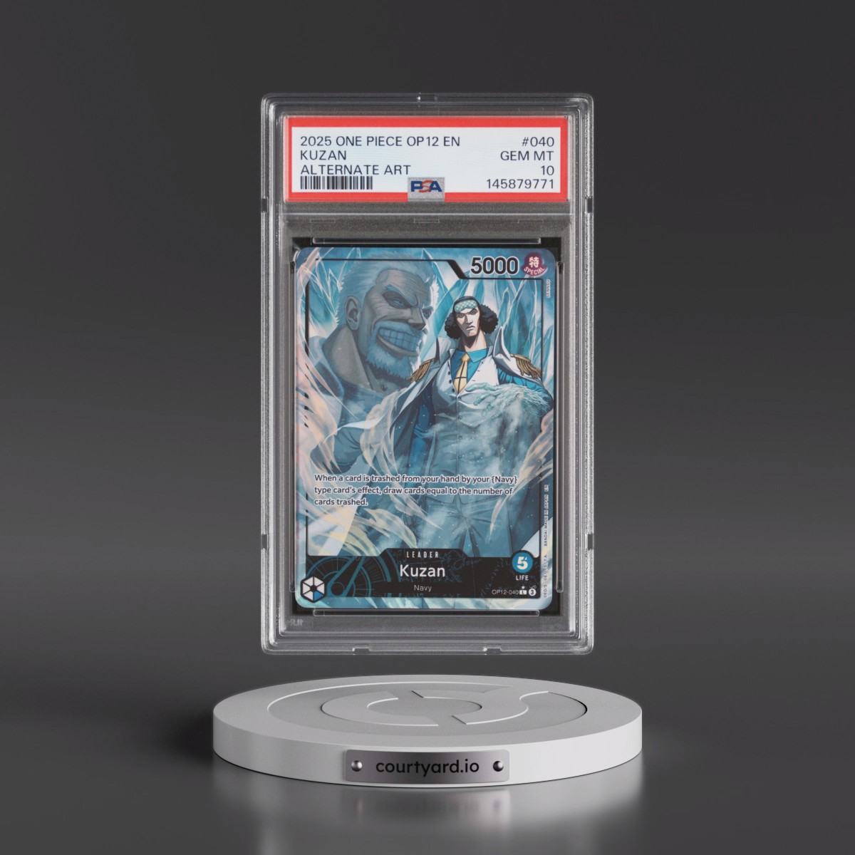 2025 One Piece OP12-Legacy of the Master #040 Kuzan - Alternate Art (PSA 10 GEM MINT)