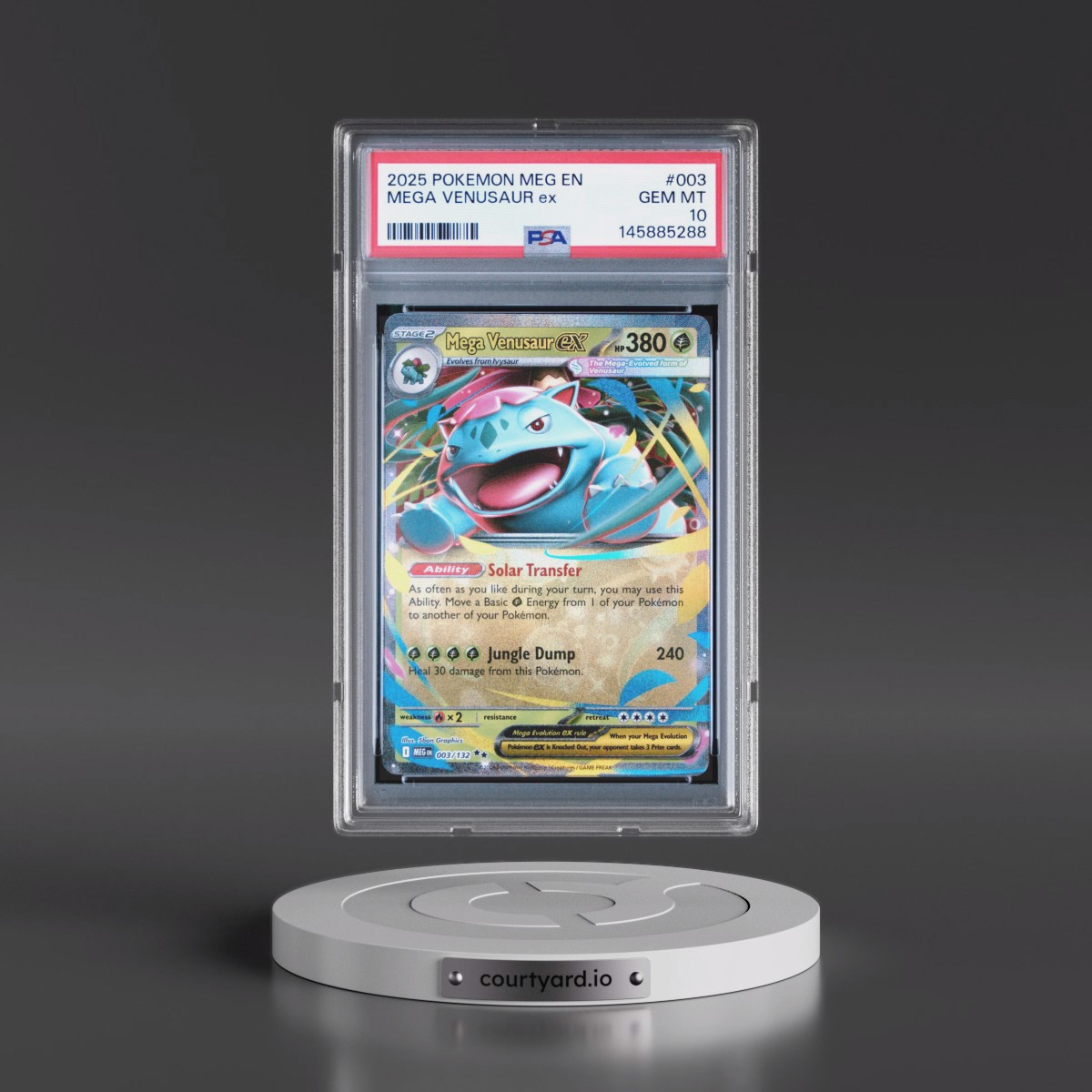 2025 Pokémon Meg EN-Mega Evolution #003 Mega Venusaur EX - Holo (PSA 10 GEM MINT)