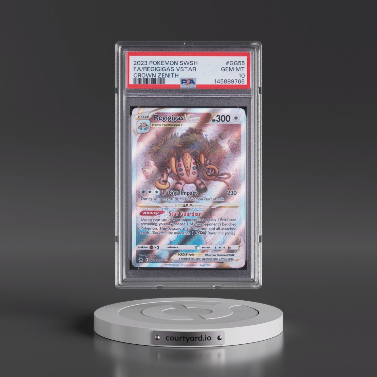 2023 Pokémon Sword and Shield Crown Zenith #GG55 Regigigas Vstar - Full Art (PSA 10 GEM MINT)