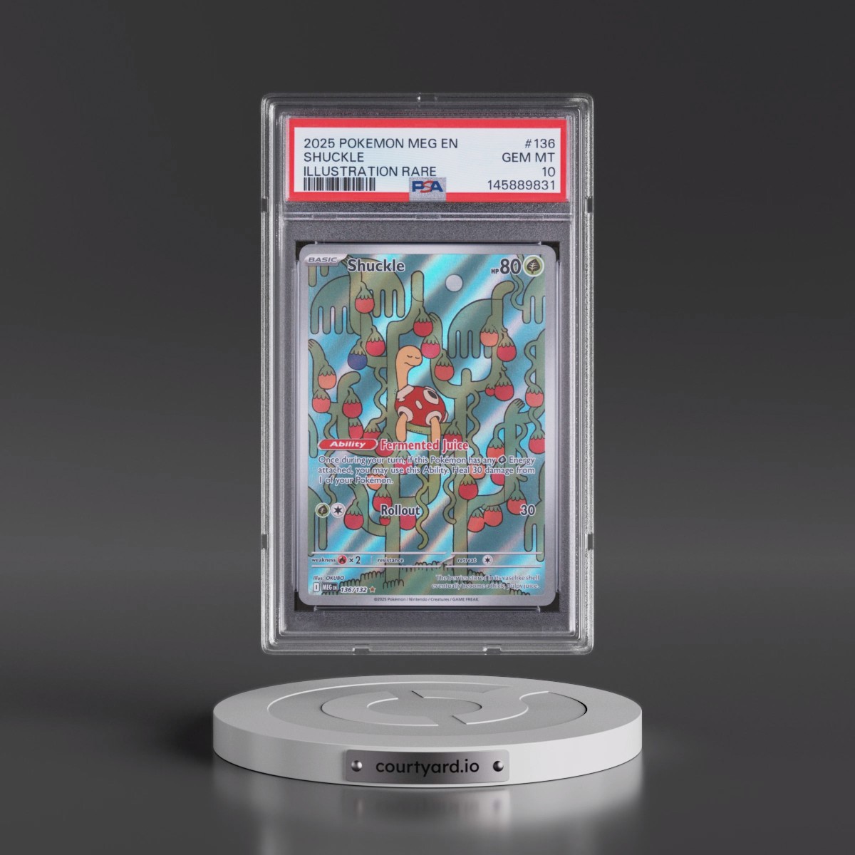 2025 Pokémon Meg EN-Mega Evolution #136 Shuckle - Illustration Rare (PSA 10 GEM MINT)