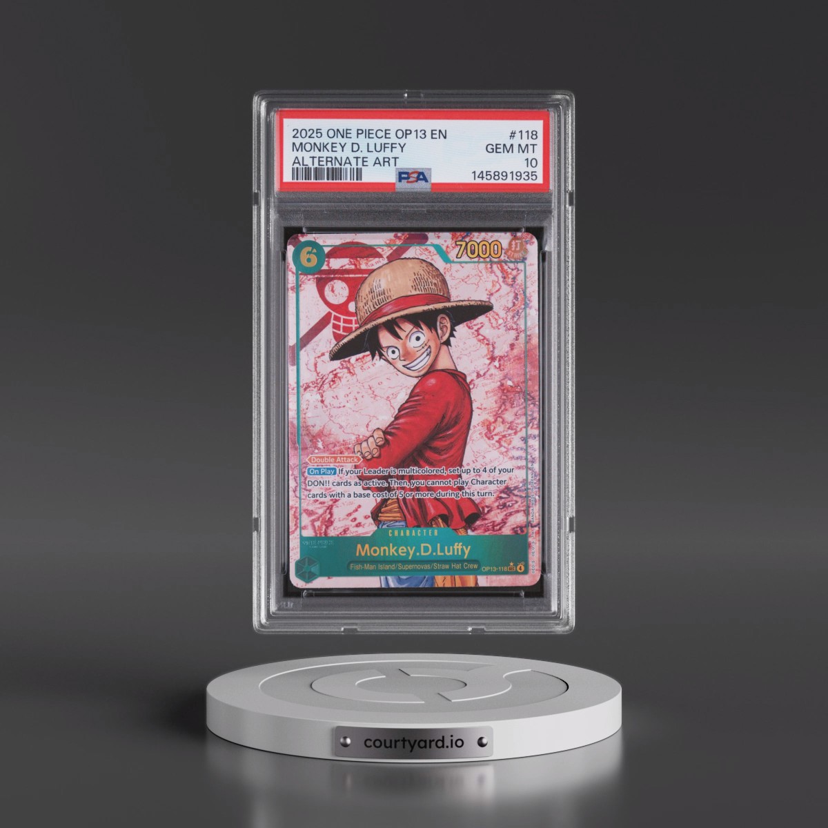 2025 One Piece OP13-Carrying on His Will #118 Monkey D. Luffy - Alternate Art (PSA 10 GEM MINT)