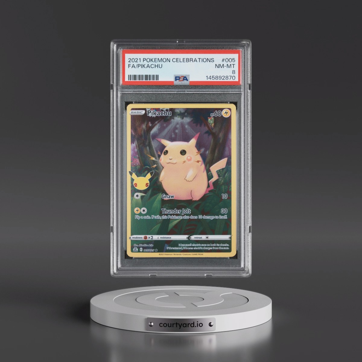 2021 Pokémon Celebrations #005 Pikachu - Full Art (PSA 8 NM-MT)
