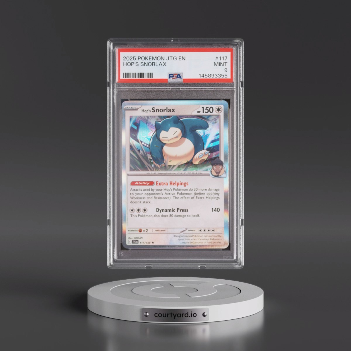 2025 Pokémon Jtg EN-Journey Together #117 Hop's Snorlax (PSA 9 MINT)