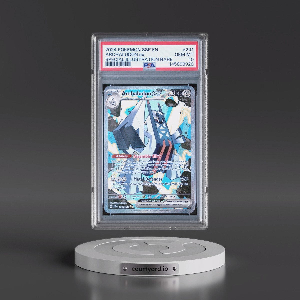 2024 Pokémon Ssp EN-Surging Sparks #241 Archaludon EX - Holo Special Illustration Rare (PSA 10 GEM MINT)