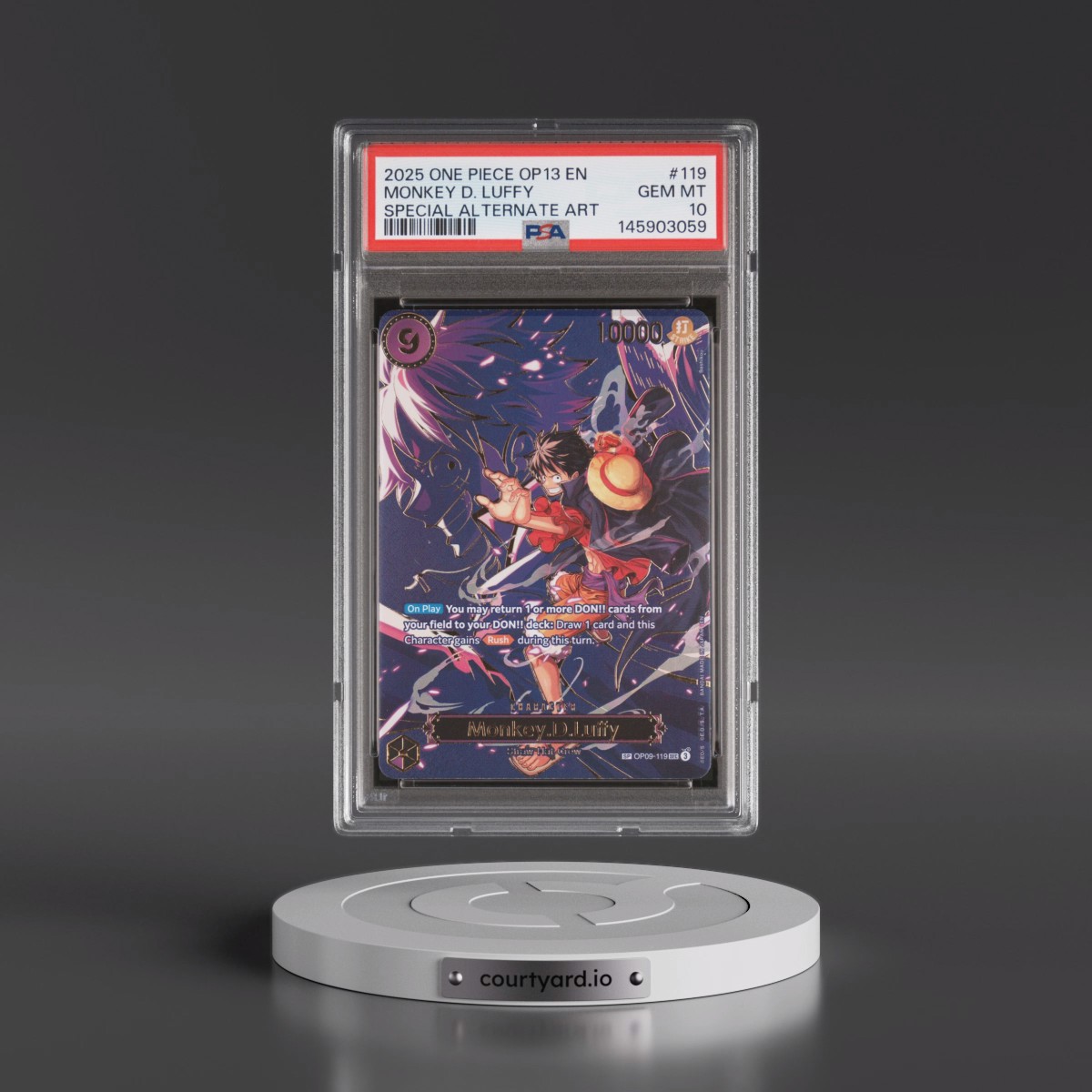 2025 One Piece OP13-Carrying on His Will #119 Monkey D. Luffy - Special Alternate Art (PSA 10 GEM MINT)