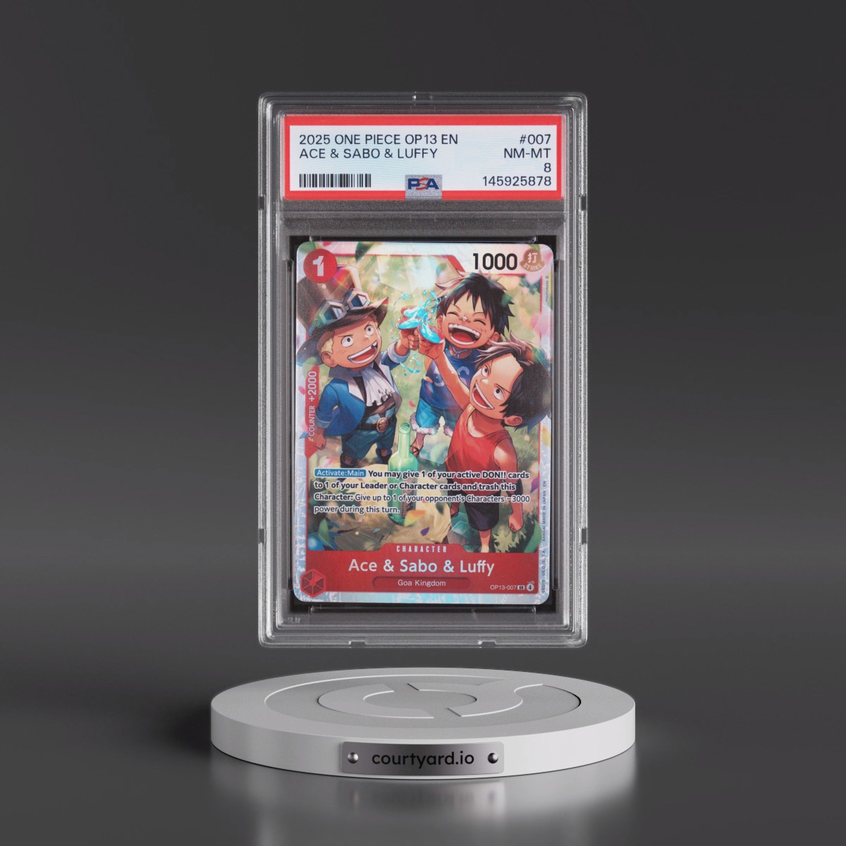 2025 One Piece OP13-Carrying on His Will #007 Ace & Sabo & Luffy (PSA 8 NM-MT)