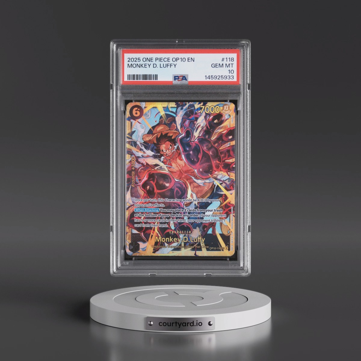 2025 One Piece OP10-Royal Blood #118 Monkey D. Luffy (PSA 10 GEM MINT)