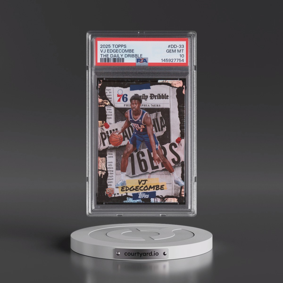 2025 Topps the Daily Dribble #DD-33 VJ Edgecombe (PSA 10 GEM MINT)