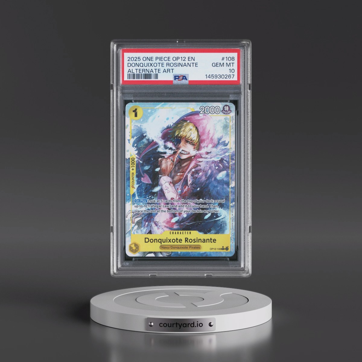 2025 One Piece OP12-Legacy of the Master #108 Donquixote Rosinante - Alternate Art (PSA 10 GEM MINT)
