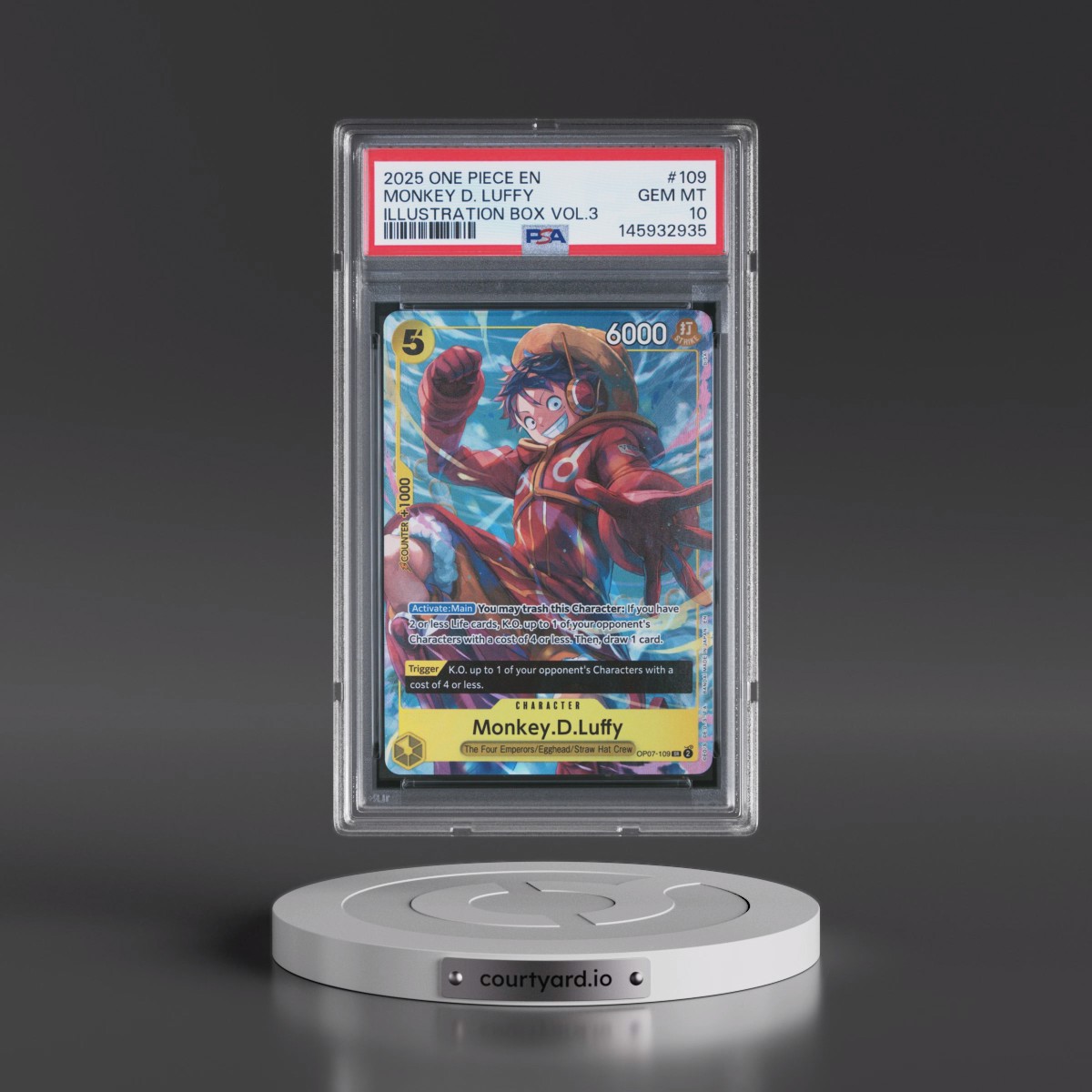 2025 One Piece Promos #109 Monkey D. Luffy - Illustration Box Vol.3 (PSA 10 GEM MINT)