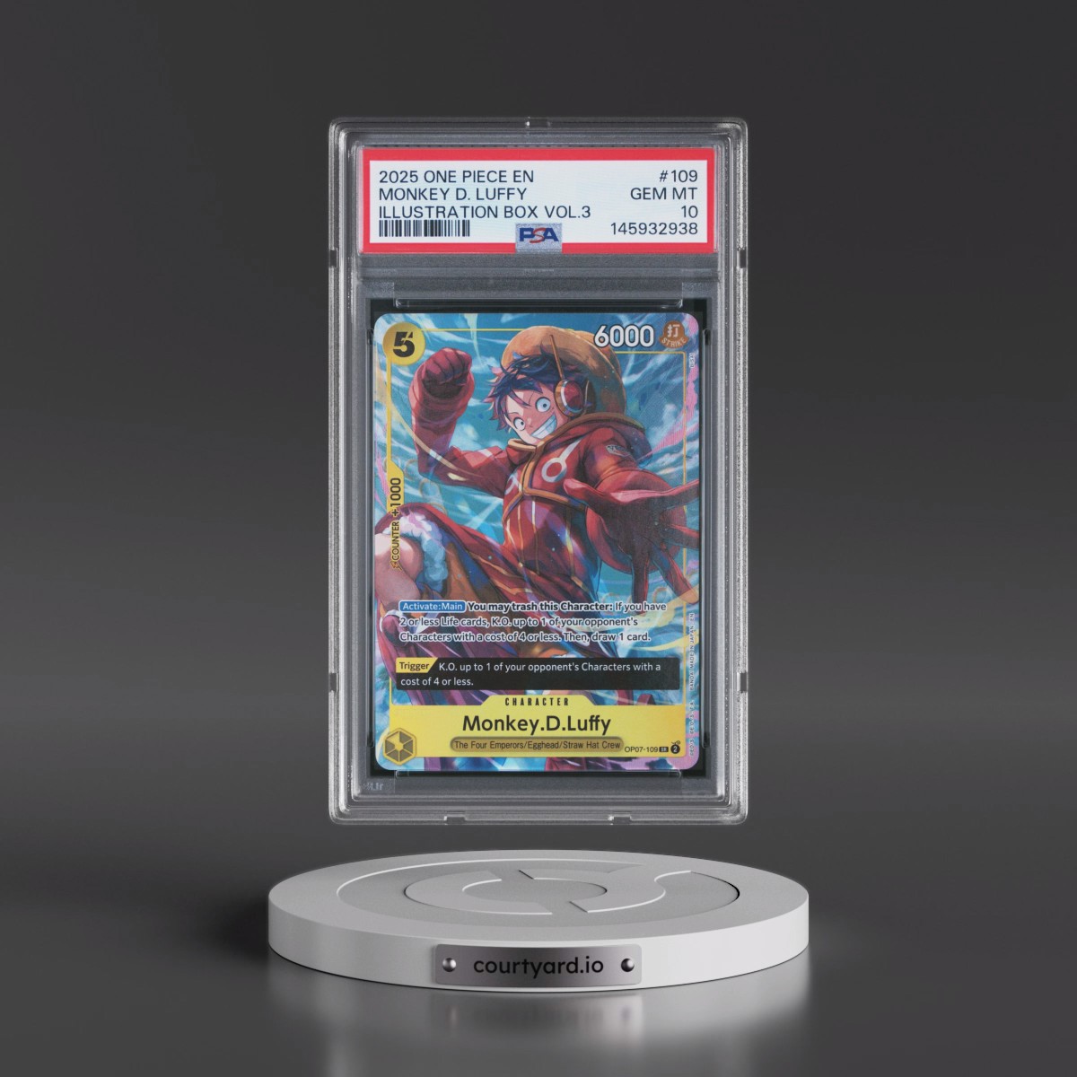 2025 One Piece Promos #109 Monkey D. Luffy - Illustration Box Vol.3 (PSA 10 GEM MINT)