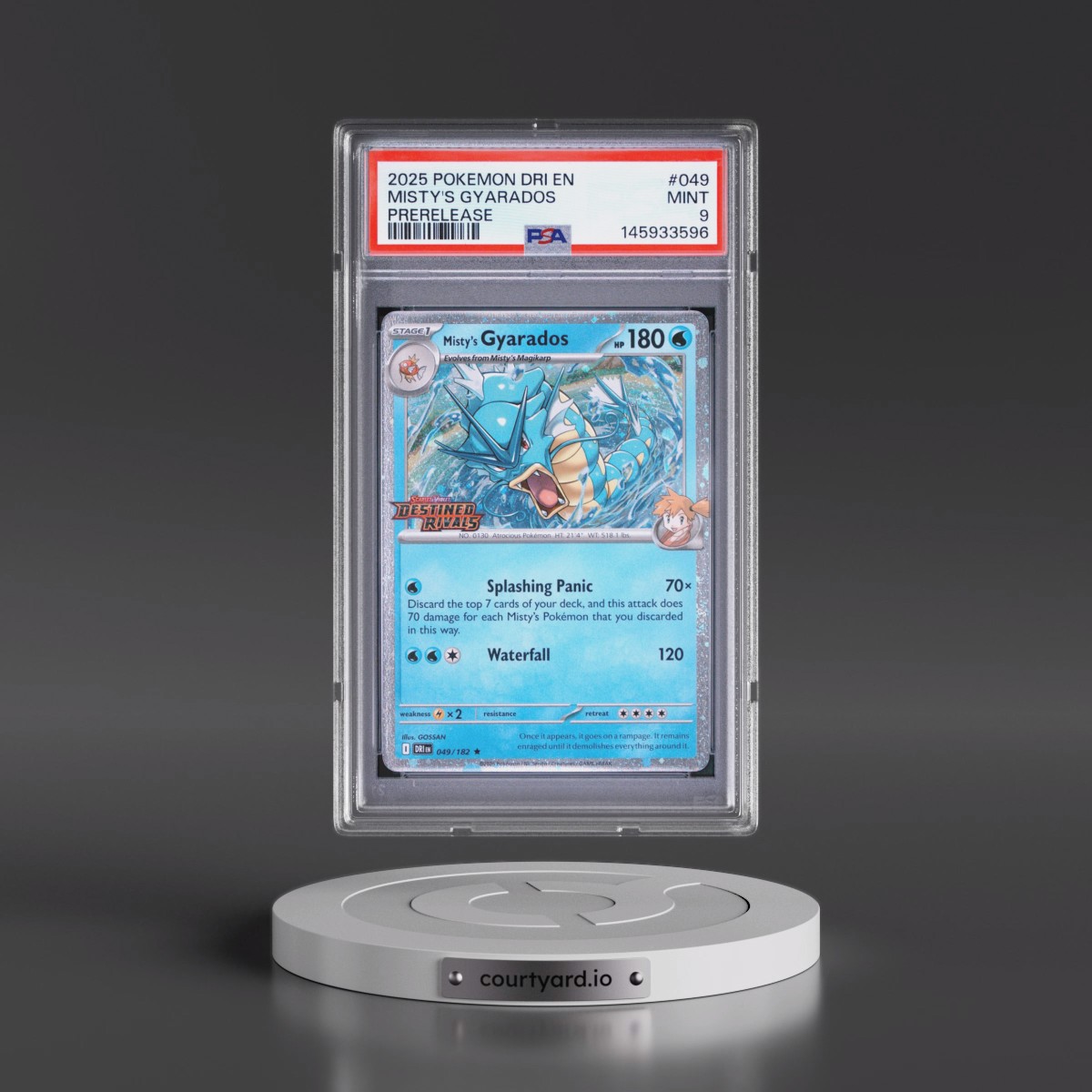 2025 Pokémon Dri EN-Destined Rivals #049 Misty's Gyarados - Prerelease (PSA 9 MINT)