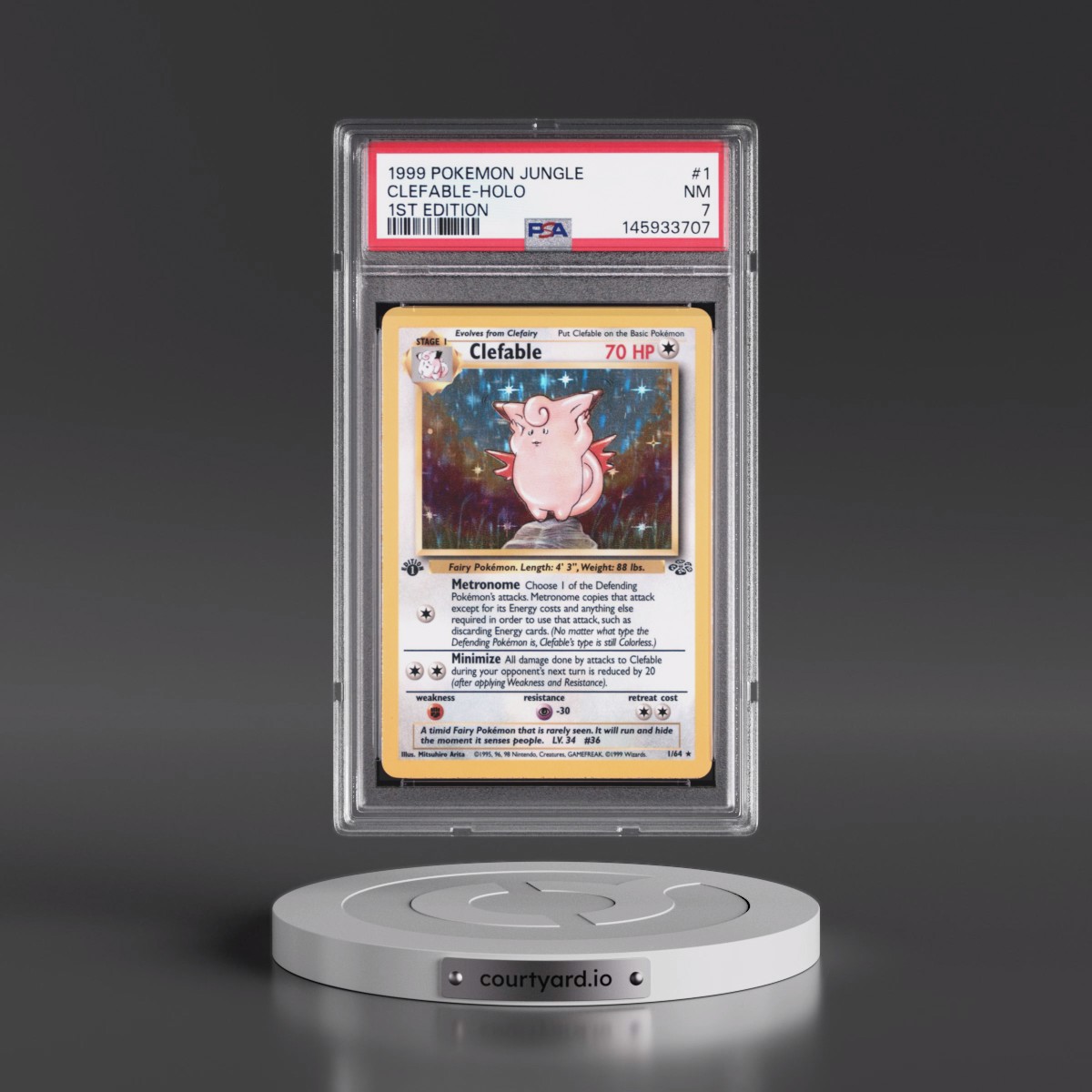 1999 Pokémon Jungle #1 Clefable - 1st Edition Holo (PSA 7 NM)