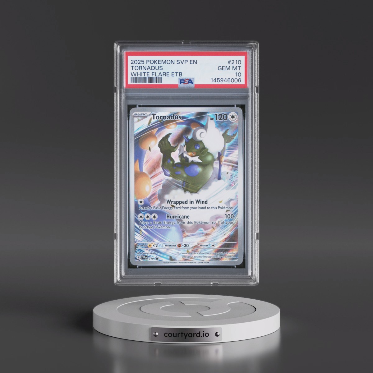 2025 Pokémon Svp EN-SV Black Star Promo #210 Tornadus - White Flare Elite Trainer Box (PSA 10 GEM MINT)