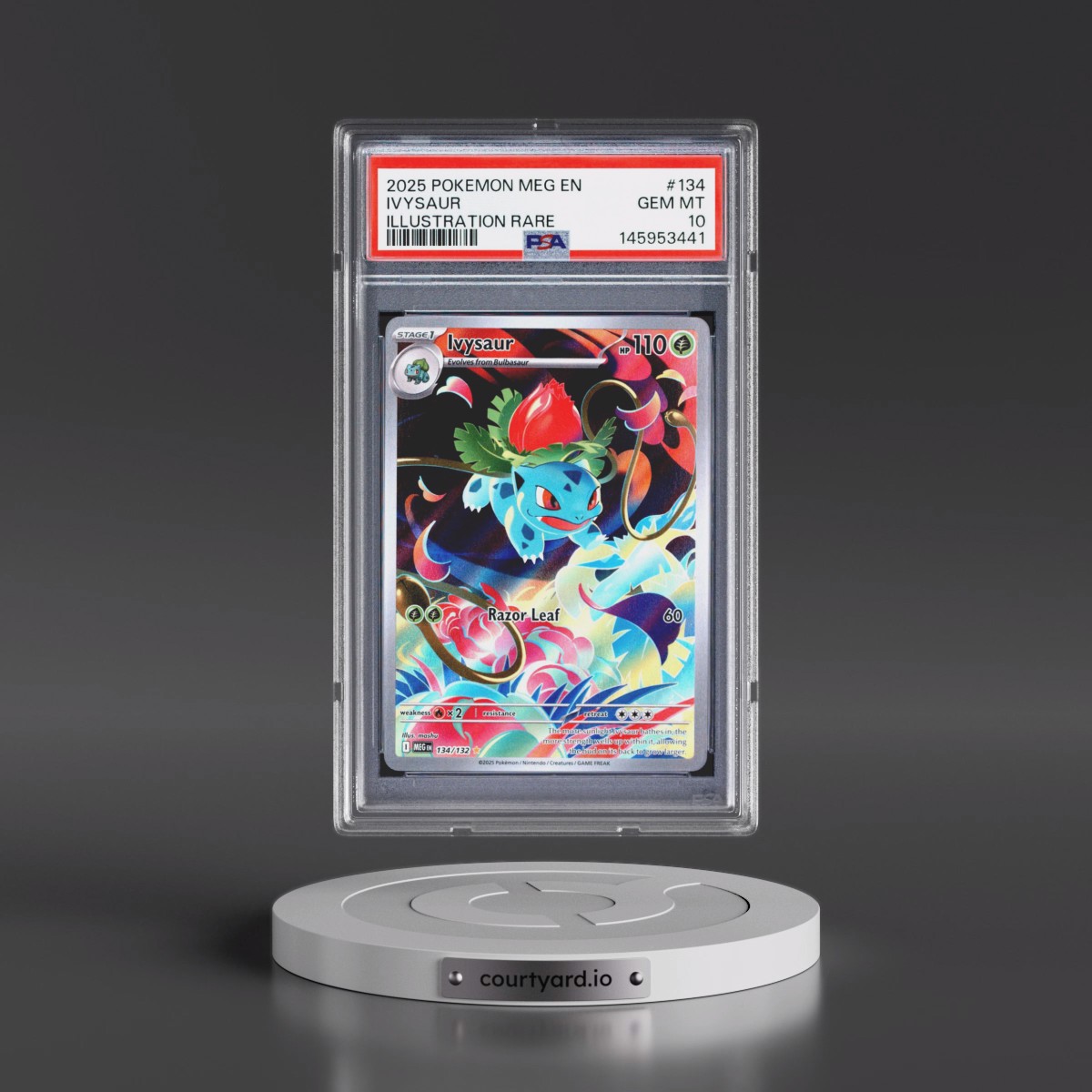 2025 Pokémon Meg EN-Mega Evolution #134 Ivysaur - Illustration Rare (PSA 10 GEM MINT)
