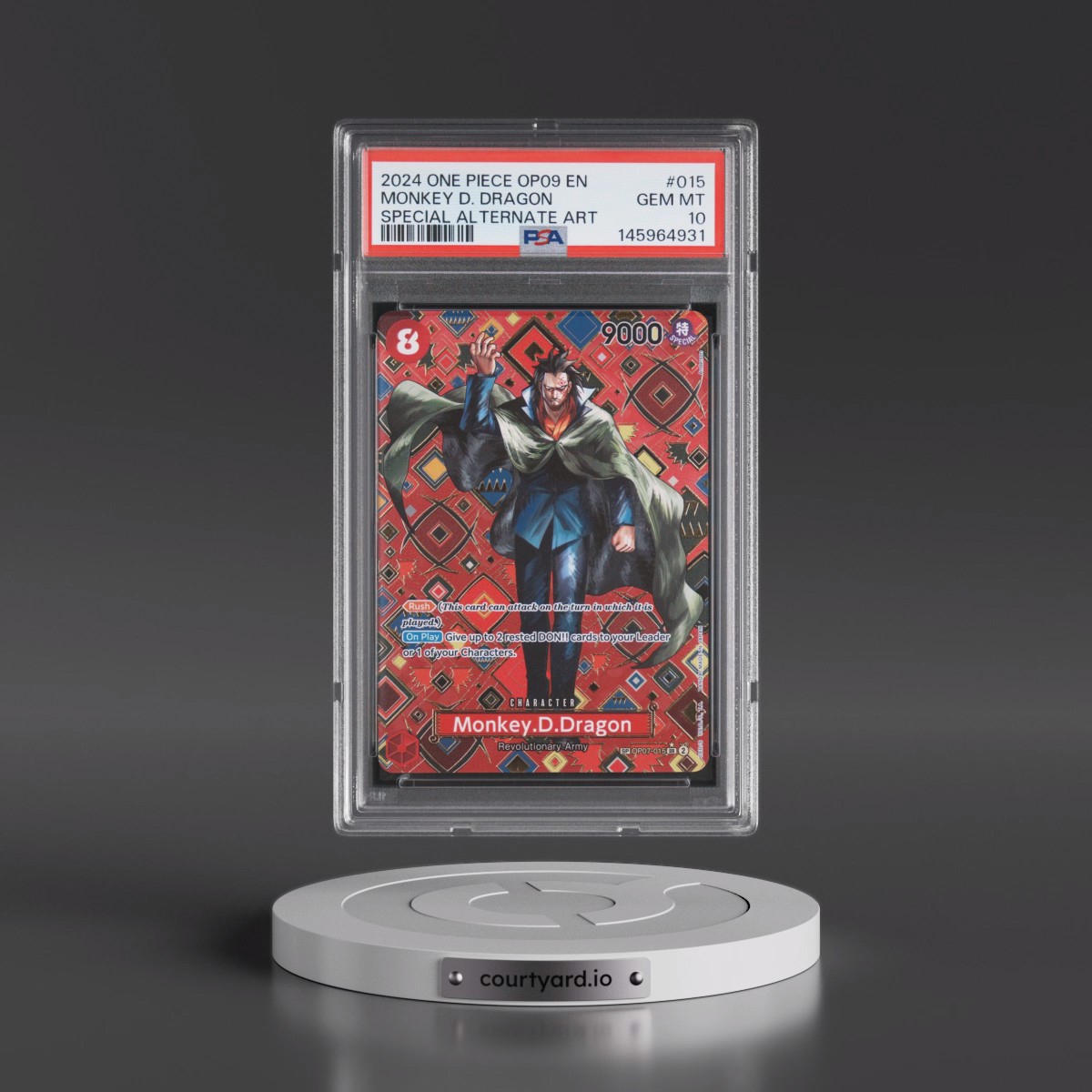 2024 One Piece OP09-Emperors in the New World #015 Monkey D. Dragon - Special Alternate Art (PSA 10 GEM MINT)