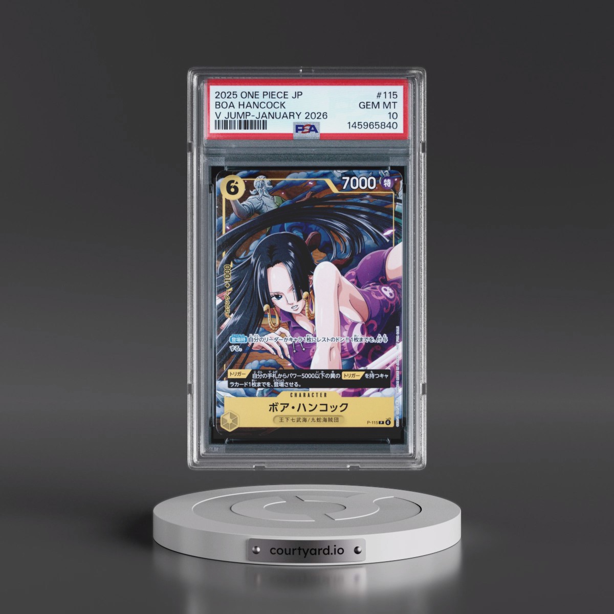 2025 One Piece Japanese Promos #115 Boa Hancock - V Jump-January 2026 (PSA 10 GEM MINT)