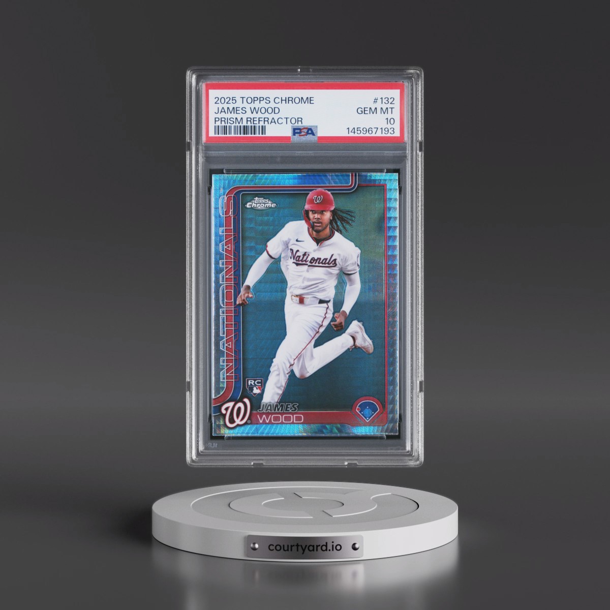 2025 Topps Chrome #132 James Wood - Prism Refractor (PSA 10 GEM MINT)