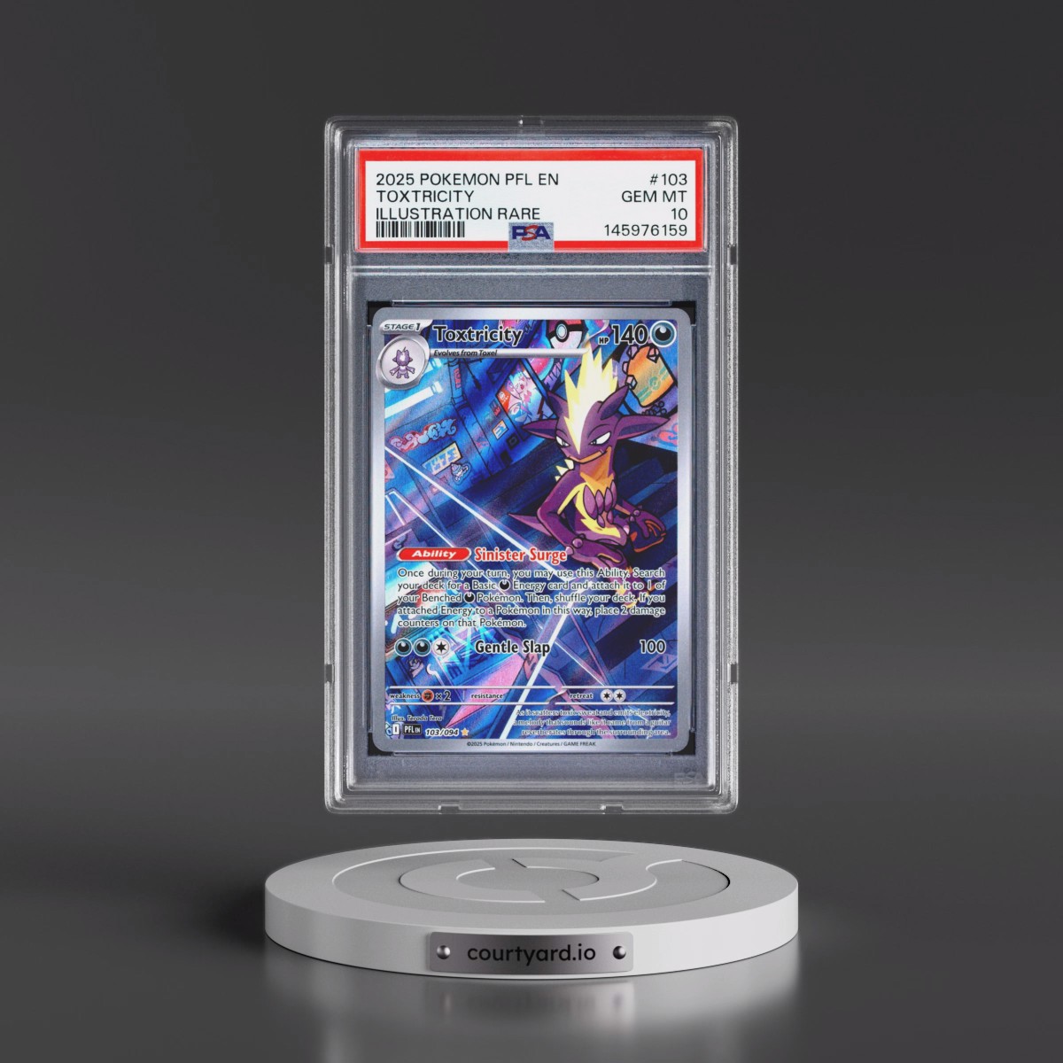 2025 Pokémon Pfl EN-Phantasmal Flames #103 Toxtricity - Illustration Rare (PSA 10 GEM MINT)