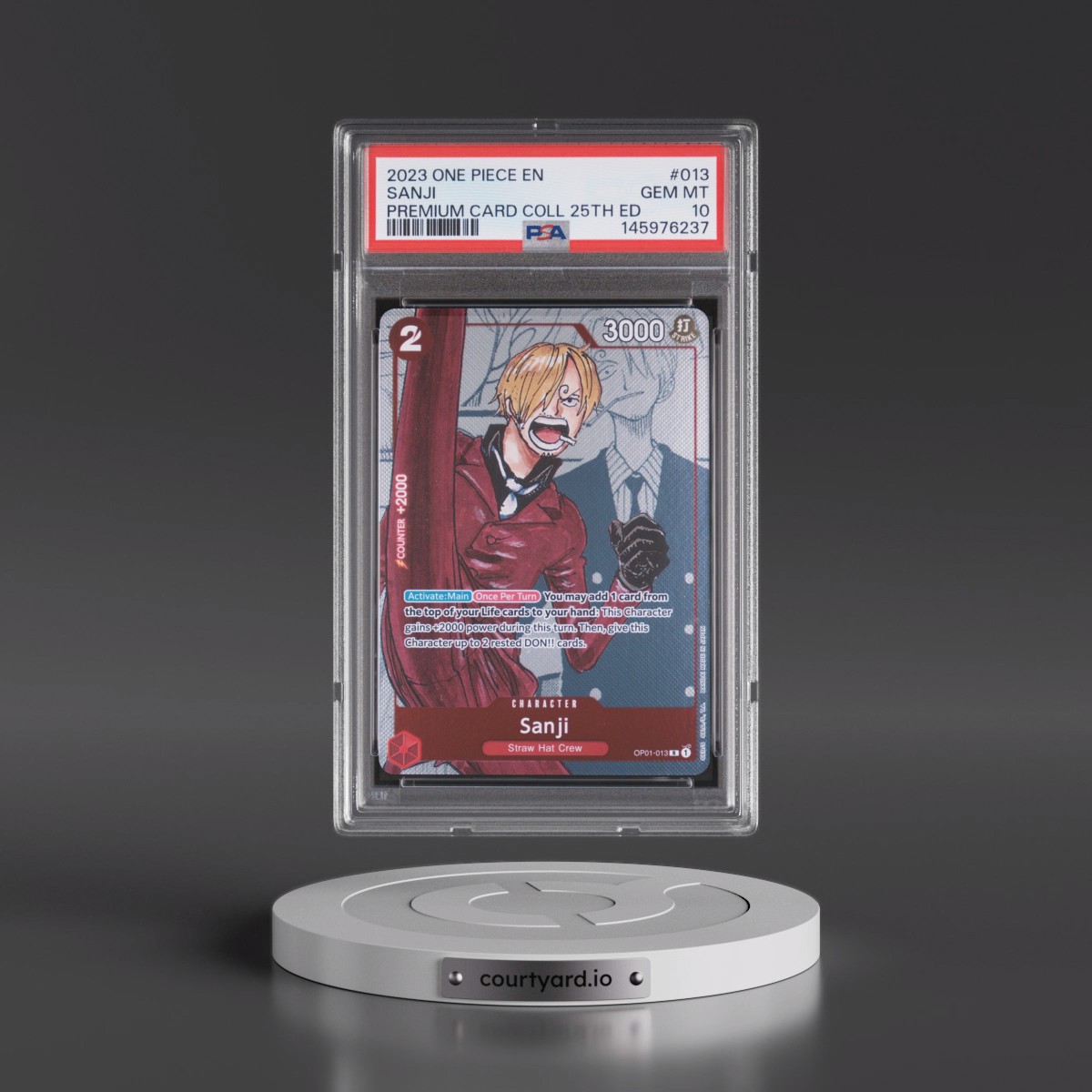 2023 One Piece Premium Bandai Premium Card Collection 25th Edition #013 Sanji (PSA 10 GEM MINT)