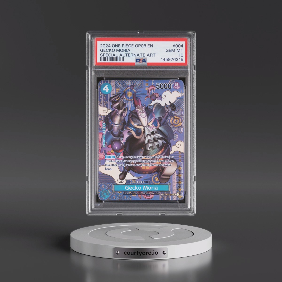 2024 One Piece OP08-Two Legends #004 Gecko Moria - Special Alternate Art (PSA 10 GEM MINT)