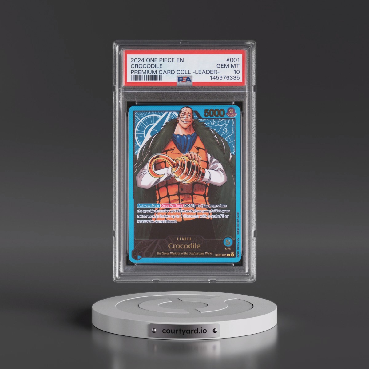 2024 One Piece Premium Card Collection -Leader Collection #001 Crocodile (PSA 10 GEM MINT)