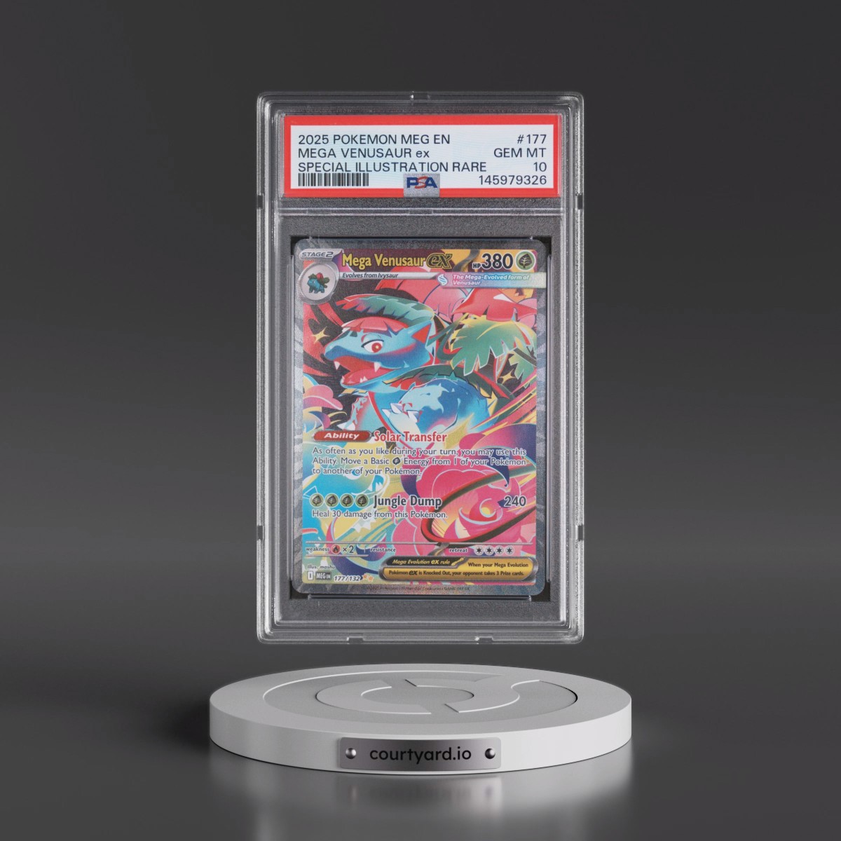 2025 Pokémon Meg EN-Mega Evolution #177 Mega Venusaur EX - Holo Special Illustration Rare (PSA 10 GEM MINT)