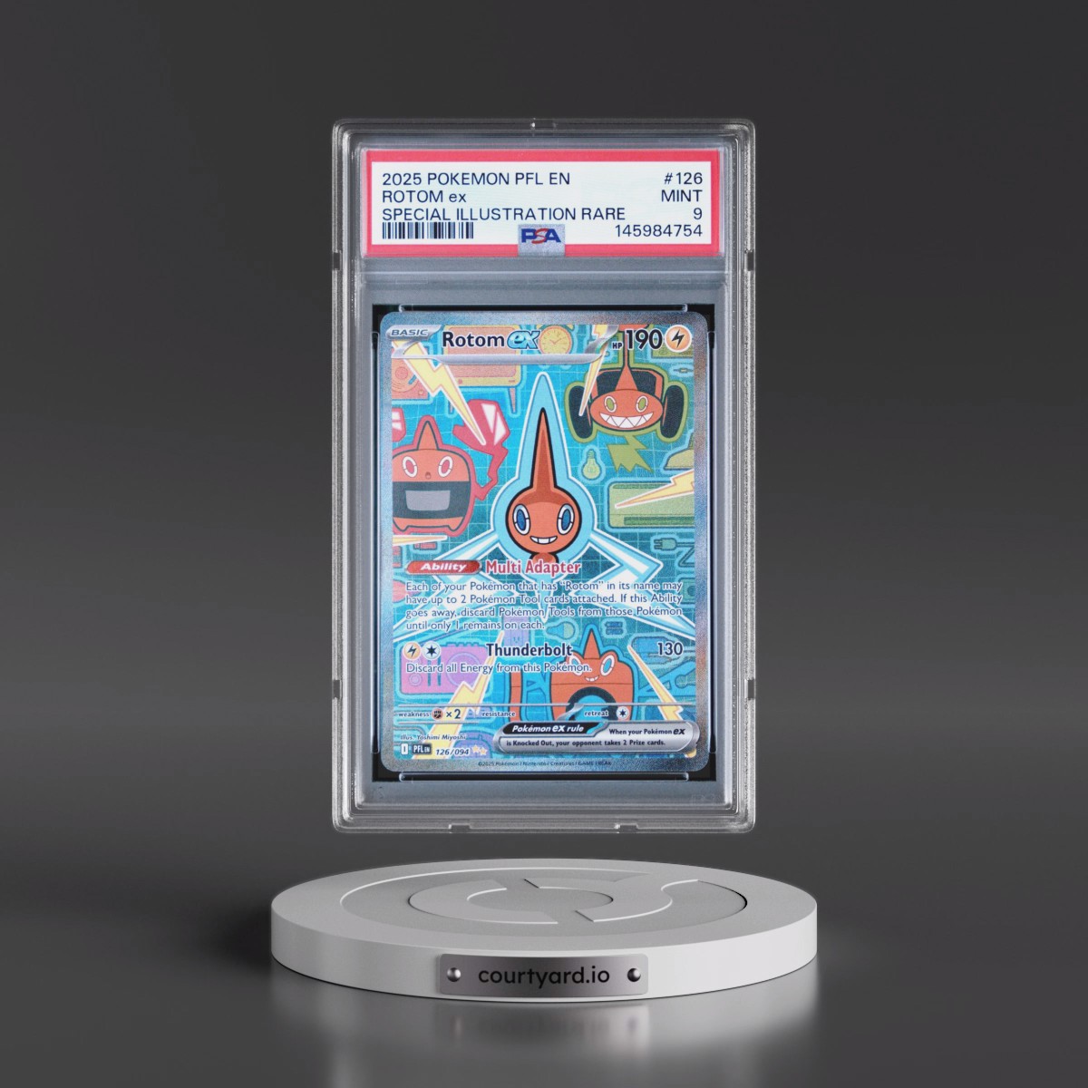 2025 Pokémon Pfl EN-Phantasmal Flames #126 Rotom EX - Holo Special Illustration Rare (PSA 9 MINT)