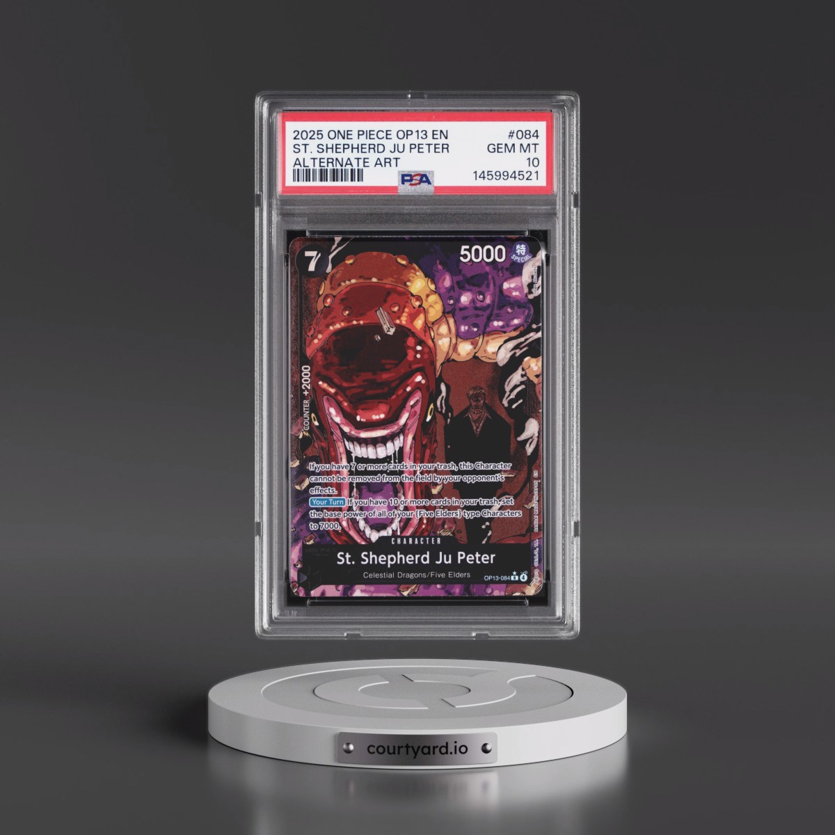 2025 One Piece OP13-Carrying on His Will #084 St. Shepherd JU Peter - Alternate Art (PSA 10 GEM MINT)