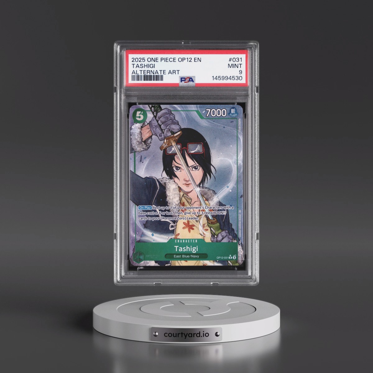 2025 One Piece OP12-Legacy of the Master #031 Tashigi - Alternate Art (PSA 9 MINT)