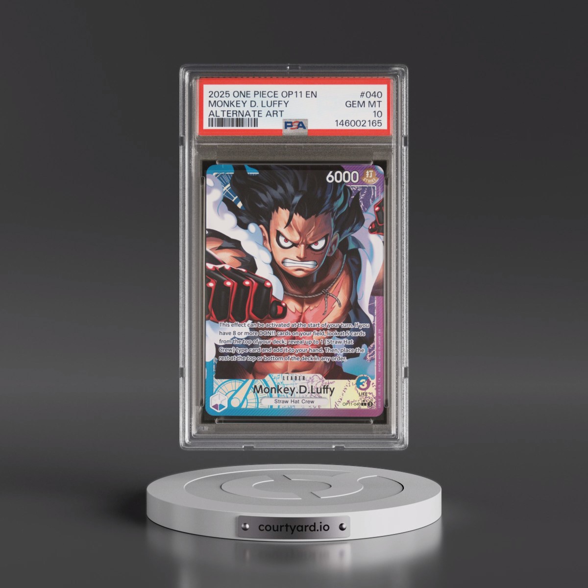 2025 One Piece OP11-A Fist of Divine Speed #040 Monkey D. Luffy - Alternate Art (PSA 10 GEM MINT)