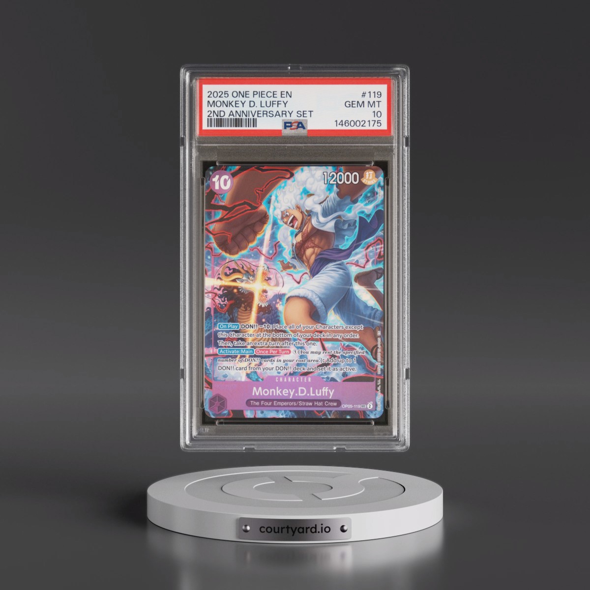 2025 One Piece English Version 2nd Anniversary Set #119 Monkey D. Luffy (PSA 10 GEM MINT)