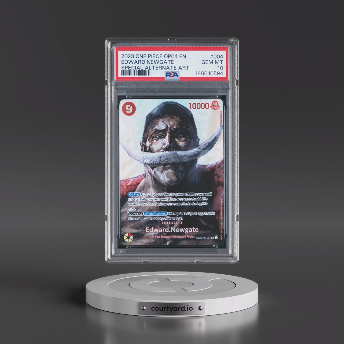 2023 One Piece Kingdoms of Intrigue #004 Edward Newgate - Special Alternate Art (PSA 10 GEM MINT)