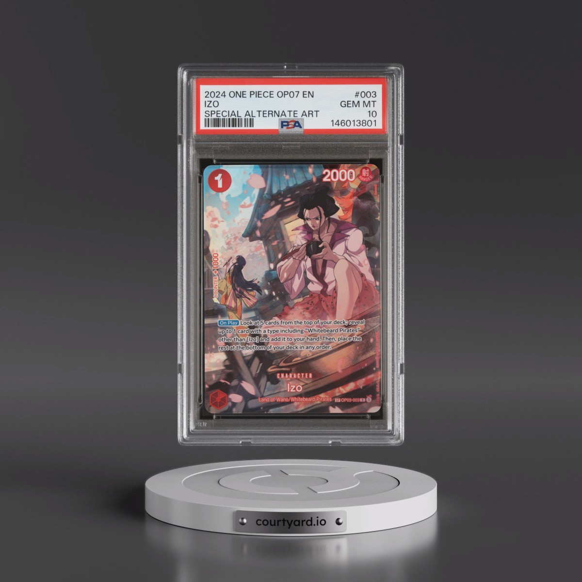 2024 One Piece OP07-500 Years in the Future #003 Izo - Special Alternate Art (PSA 10 GEM MINT)