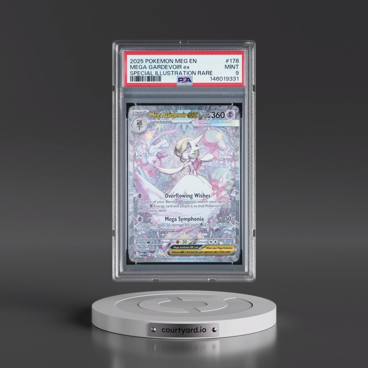 2025 Pokémon Meg EN-Mega Evolution #178 Mega Gardevoir EX - Holo Special Illustration Rare (PSA 9 MINT)