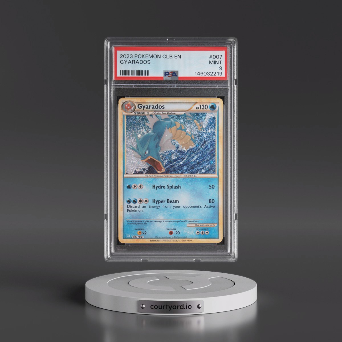2023 Pokémon Clb-Trading Card Game Classic Blastoise & Suicune EX Deck #007 Gyarados (PSA 9 MINT)