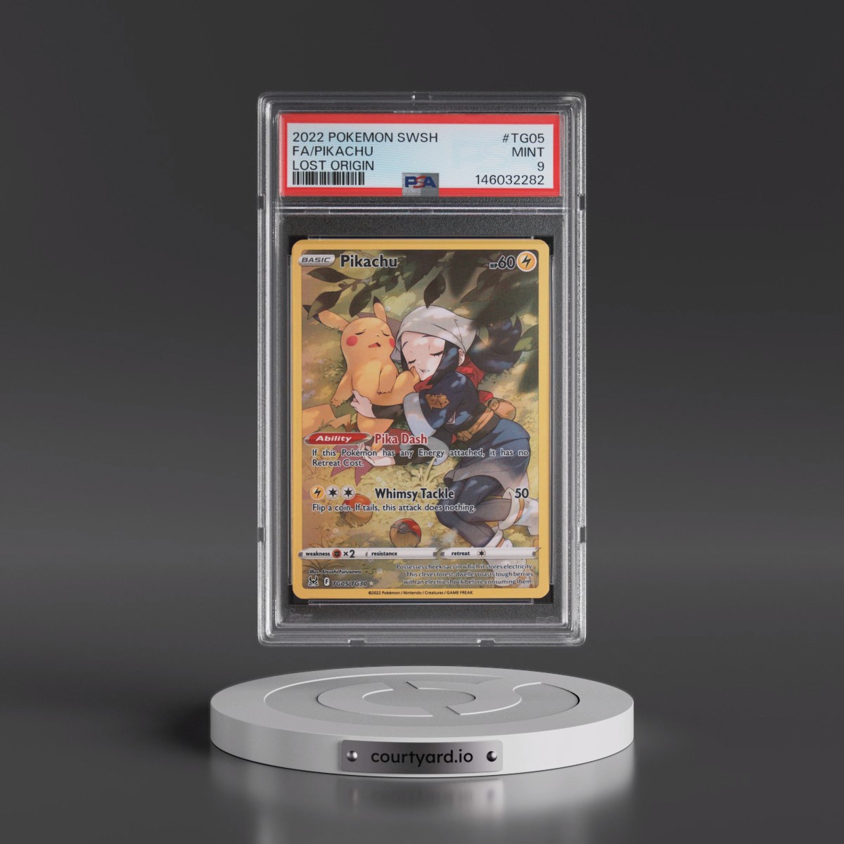 2022 Pokémon Sword & Shield Lost Origin #TG05 Pikachu - Full Art (PSA 9 MINT)
