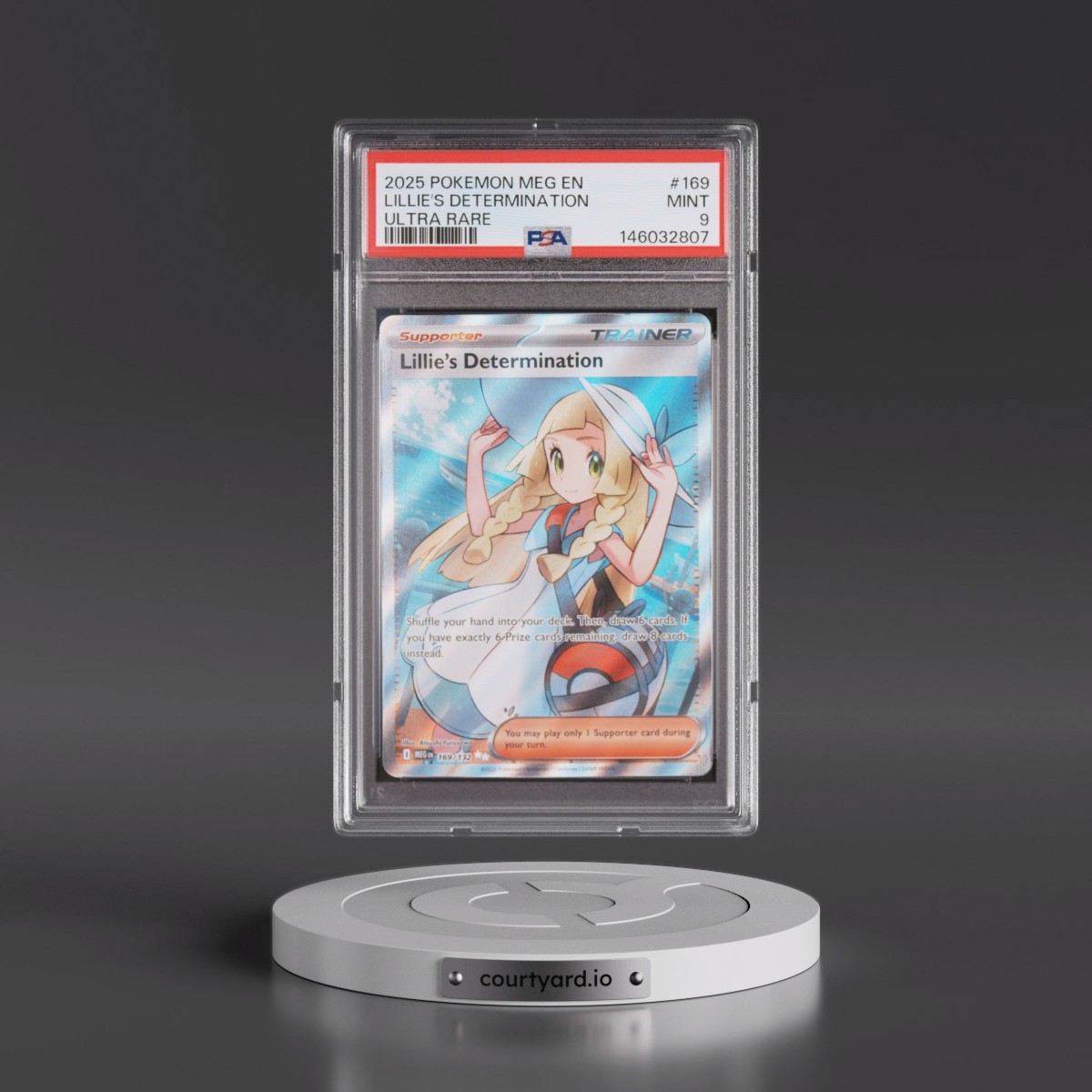 2025 Pokémon Meg EN-Mega Evolution #169 Lillie's Determination - Ultra Rare (PSA 9 MINT)
