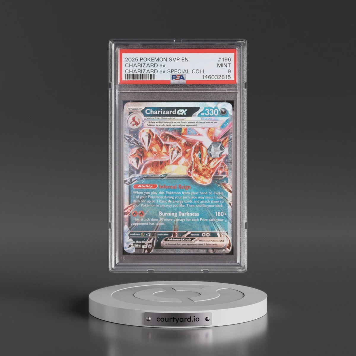 2025 Pokémon Svp EN-SV Black Star Promo #196 Charizard EX - Holo Charizard EX Special Collection (PSA 9 MINT)