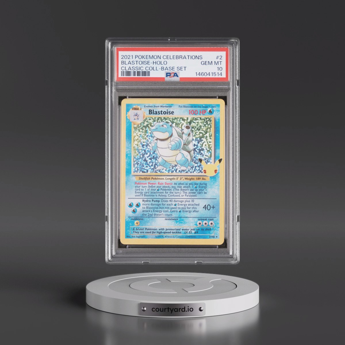 2021 Pokémon Celebrations Classic Collection #2 Blastoise - Holo (PSA 10 GEM MINT)