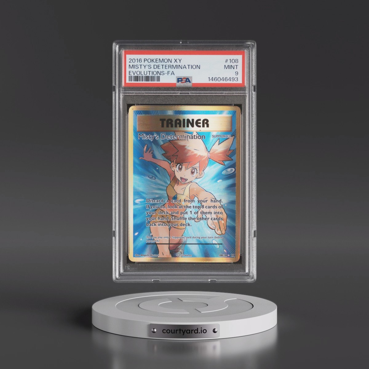 2016 Pokémon XY Evolutions #108 Misty's Determination - Full Art (PSA 9 MINT)