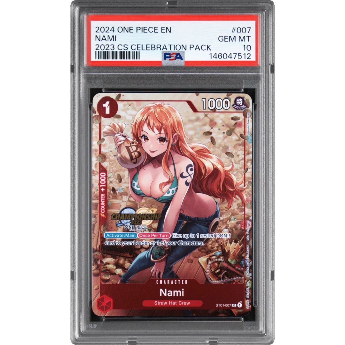 2024 One Piece Championship 2023 Celebration Pack #007 Nami (PSA 10 GEM MINT)
