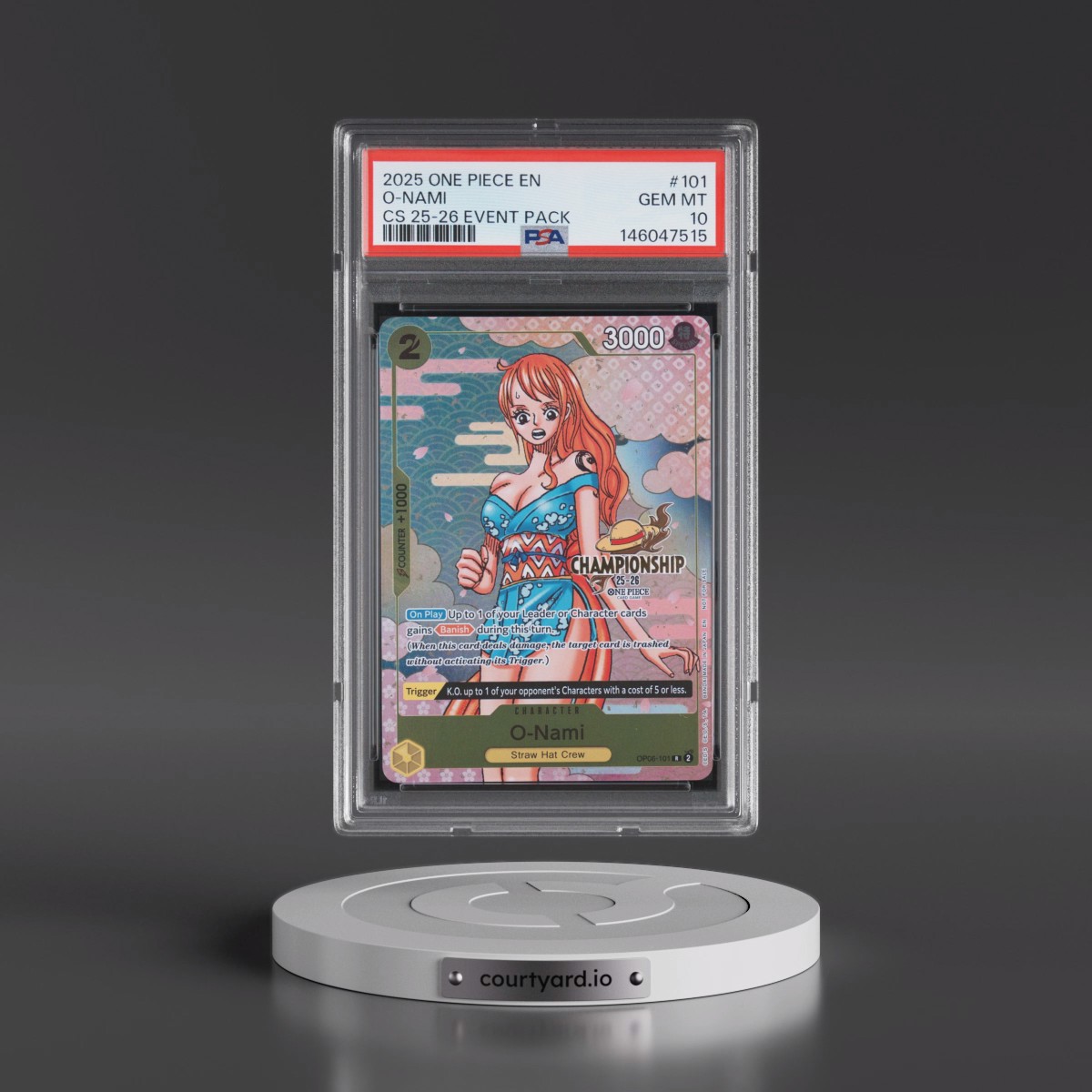 2025 One Piece Championship 2025-26 Event Pack #101 O-Nami (PSA 10 GEM MINT) - Photo