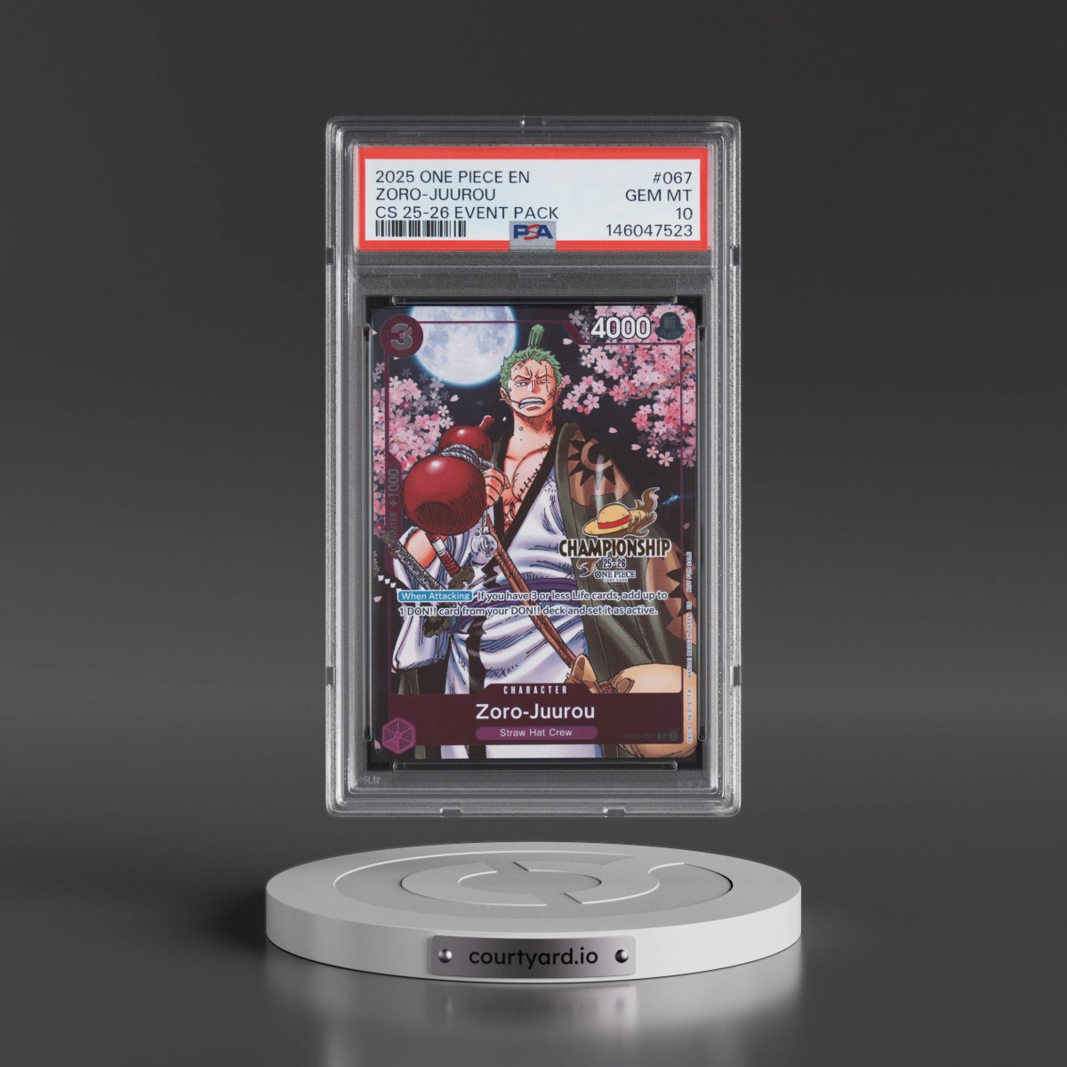 2025 One Piece Championship 2025-26 Event Pack #067 Zoro-Juurou (PSA 10 GEM MINT)