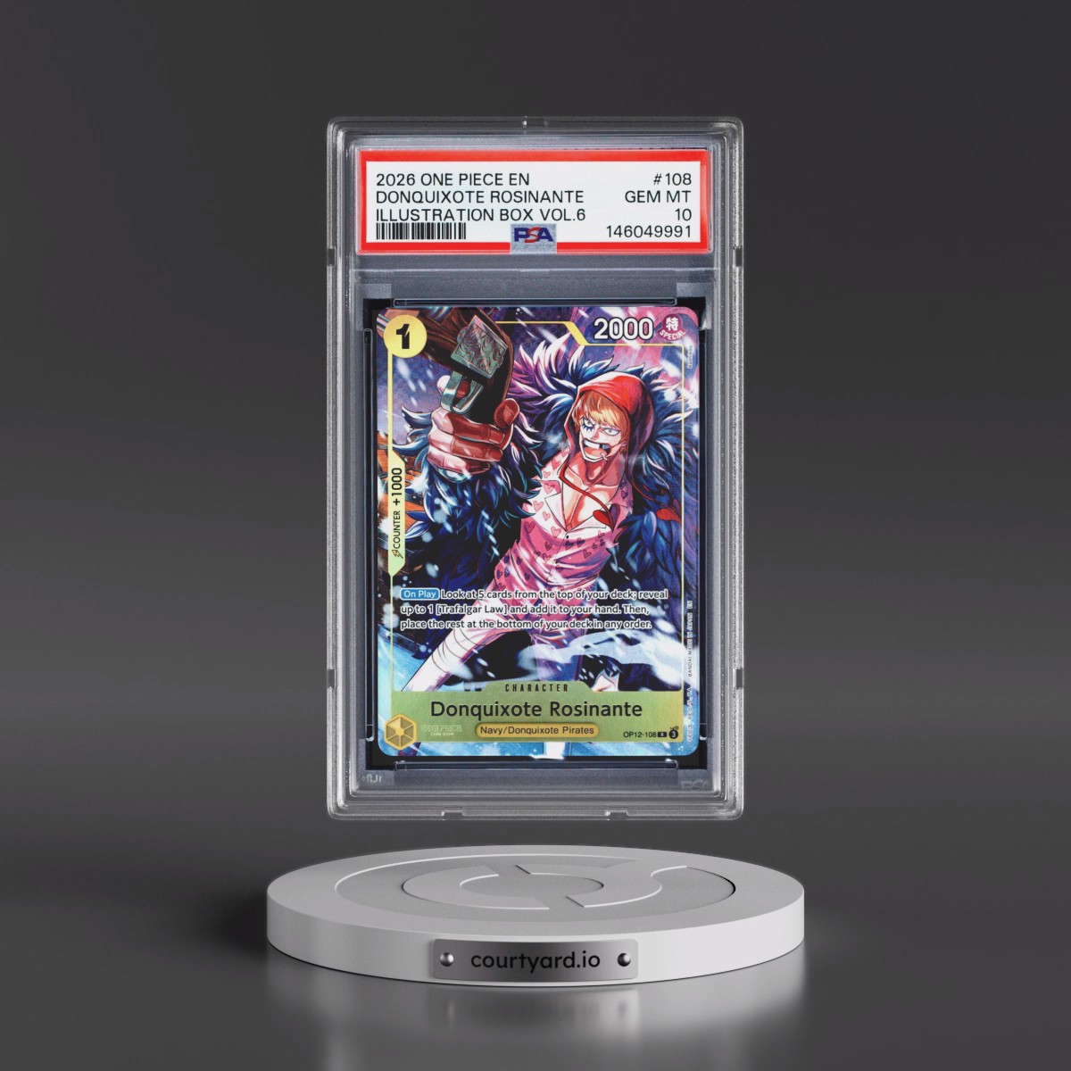 2026 One Piece Promos #108 Donquixote Rosinante - Illustration Box Vol.6 (PSA 10 GEM MINT)
