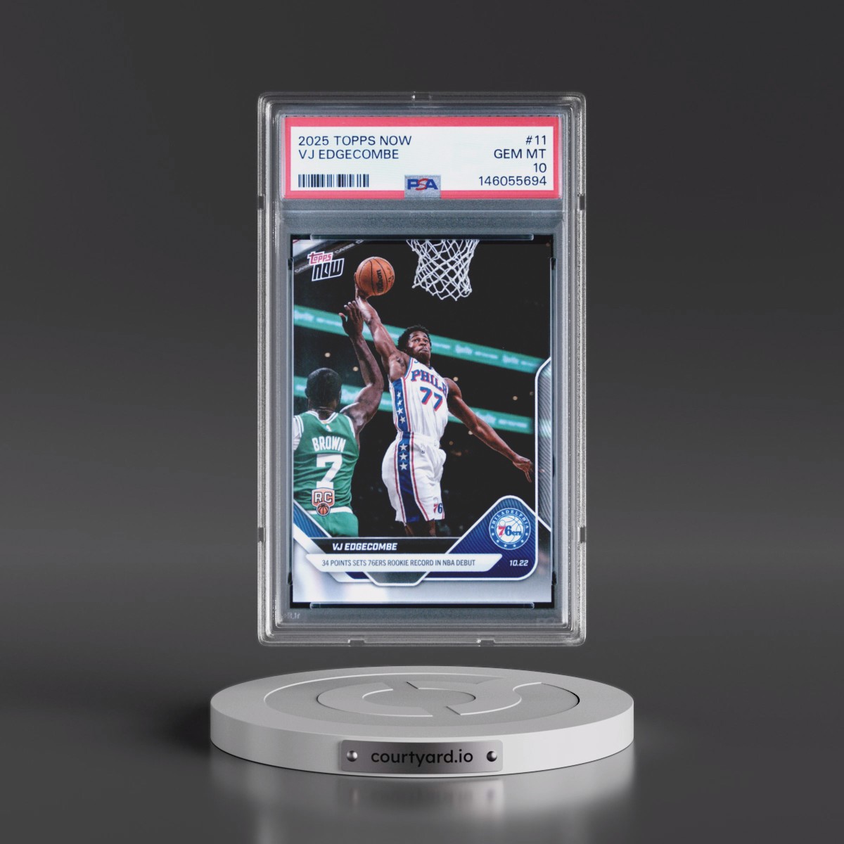 2025 Topps Now #11 VJ Edgecombe (PSA 10 GEM MINT)