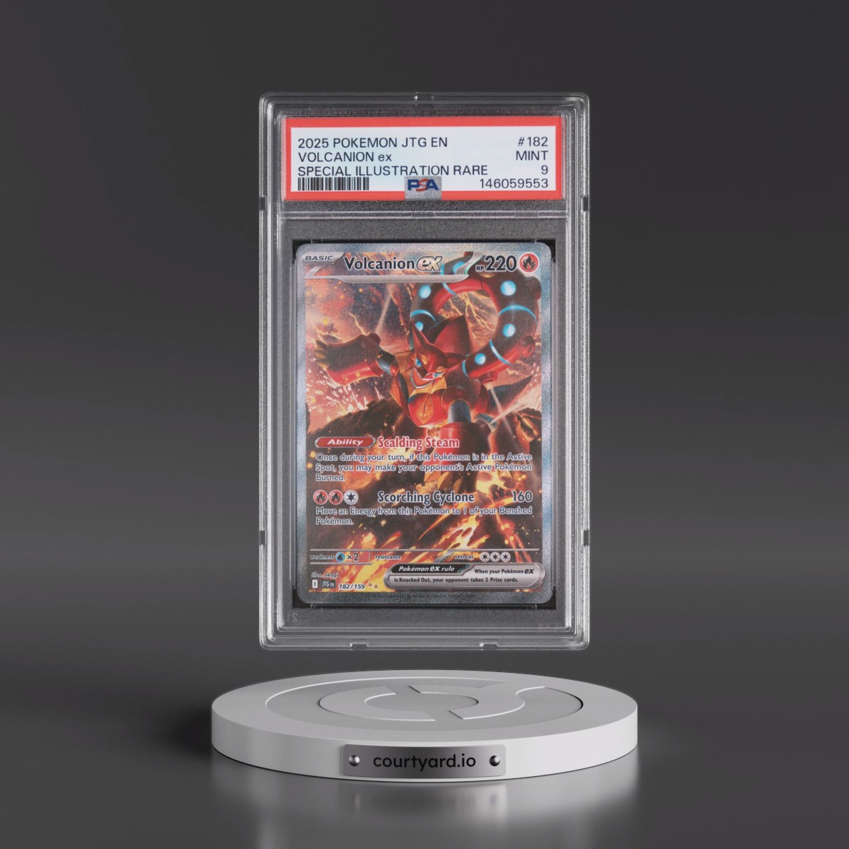 2025 Pokémon Jtg EN-Journey Together #182 Volcanion EX - Holo Special Illustration Rare (PSA 9 MINT)